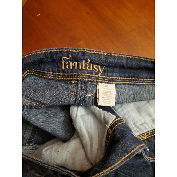 Fantasy Blue Jeans Dark Wash Trousers Career Size 10 Average Boot Cut Cotton Bld - Picture 7 of 9